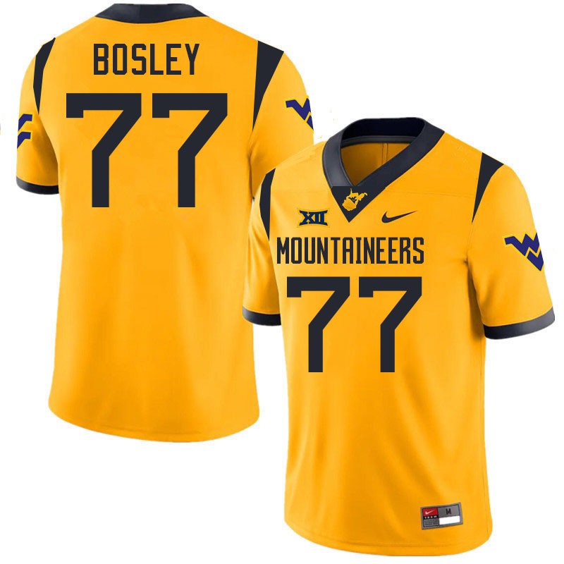 Bruce Bosley WVU Jersey,West Virginia Mountaineers #77 Bruce Bosley Jersey Youth College-Gold